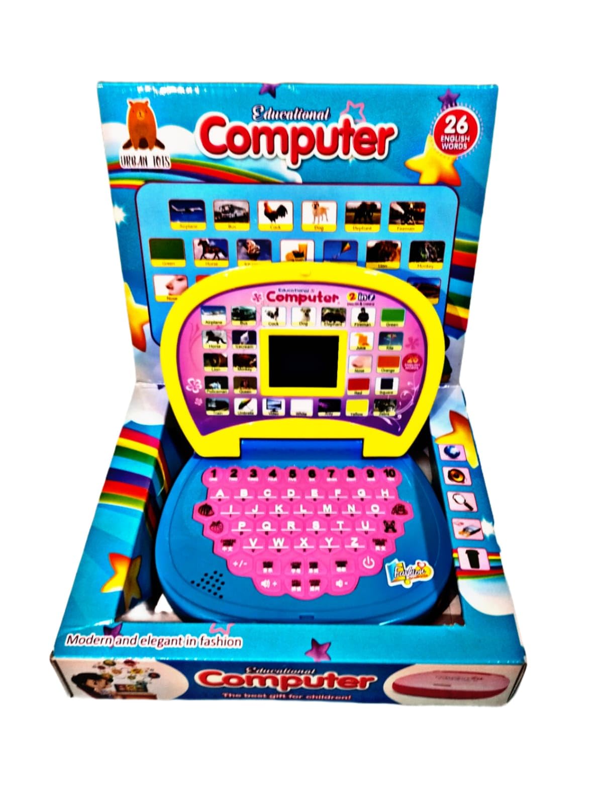 RUHANI Educational Learning Pink Laptop for Kids with LED Display, Alphabet ABC and 123 Number Learning Computer for Kids Boys and Girls Pink Laptop (Medium, Blue) (B0CHJG6M62) Amazon Price History, Amazon Price Tracker