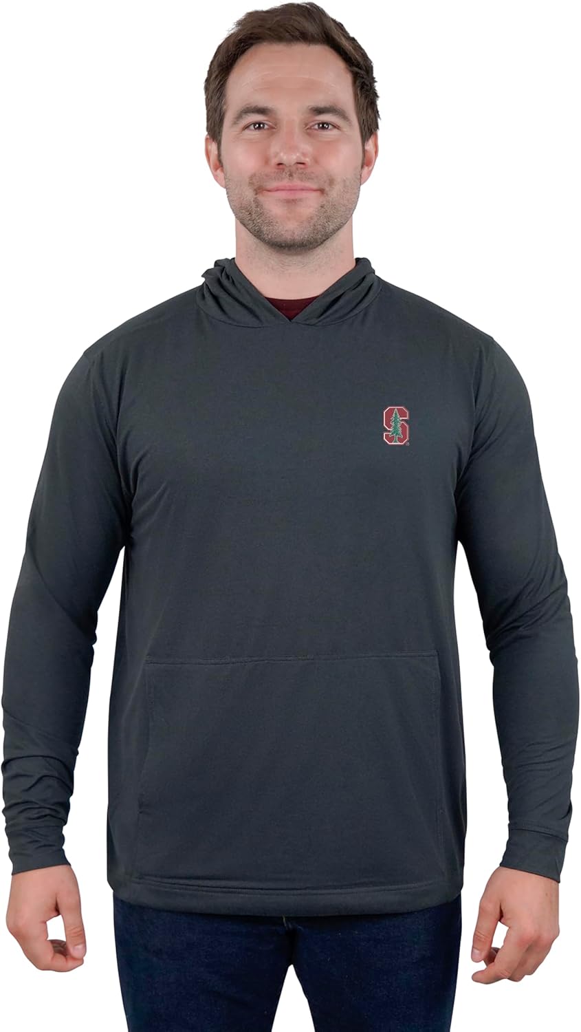 Vantage Apparel Men's NCAA Trek Lightweight Hoodie – Recycled Polyester, Moisture-Wicking, Kangaroo Pocket