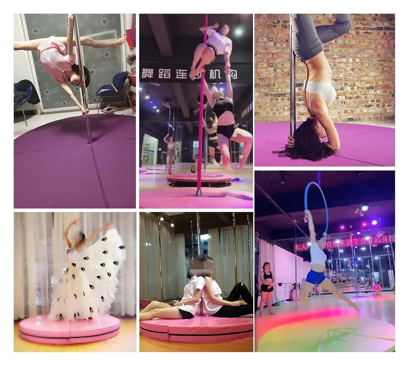 Faltbare Stripper Pole Crash-Matte – tragbare, gepolsterte Schutzmatte für Aerial Fitness, sichere Landematte für Tanz und Fitnessstudio
