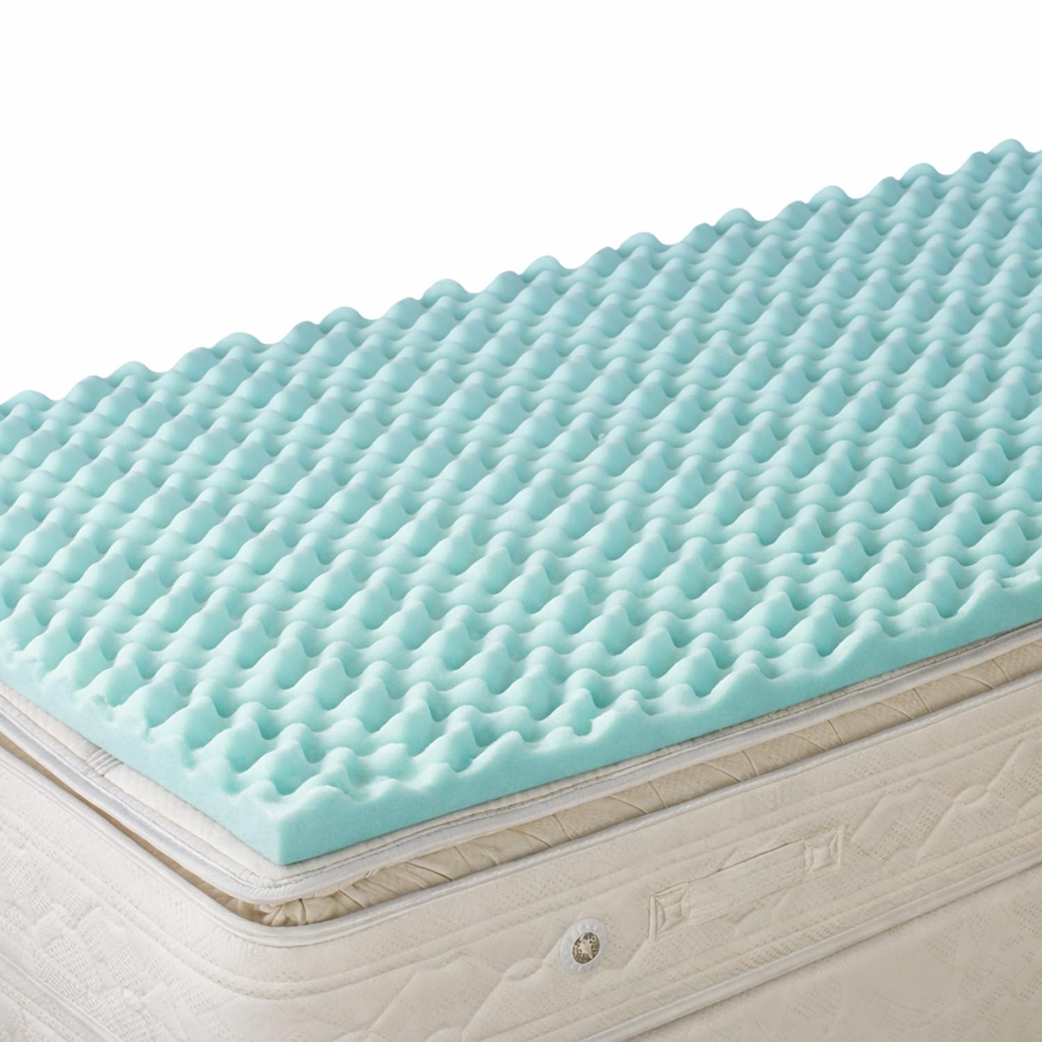 DMI Twin XL Mattress Topper Egg Crate Foam for Pressure Relief, Weight Distribution & Enhanced Airflow | Dorm Bed Mattress Topper 2 Inch - Improved Comfort & Alignment- Blue