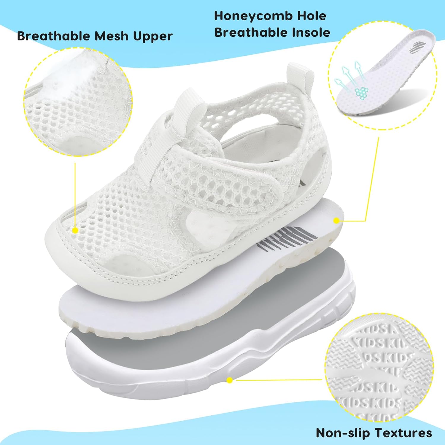 BARERUN Kids Water Shoes Boys Girls Barefoot Aqua Socks for Swim Surf Pool Beach Sport Lightweight Breathable Sandal Athletic Slip-On Sneaker for Toddler Outdoor Indoor - Image 3