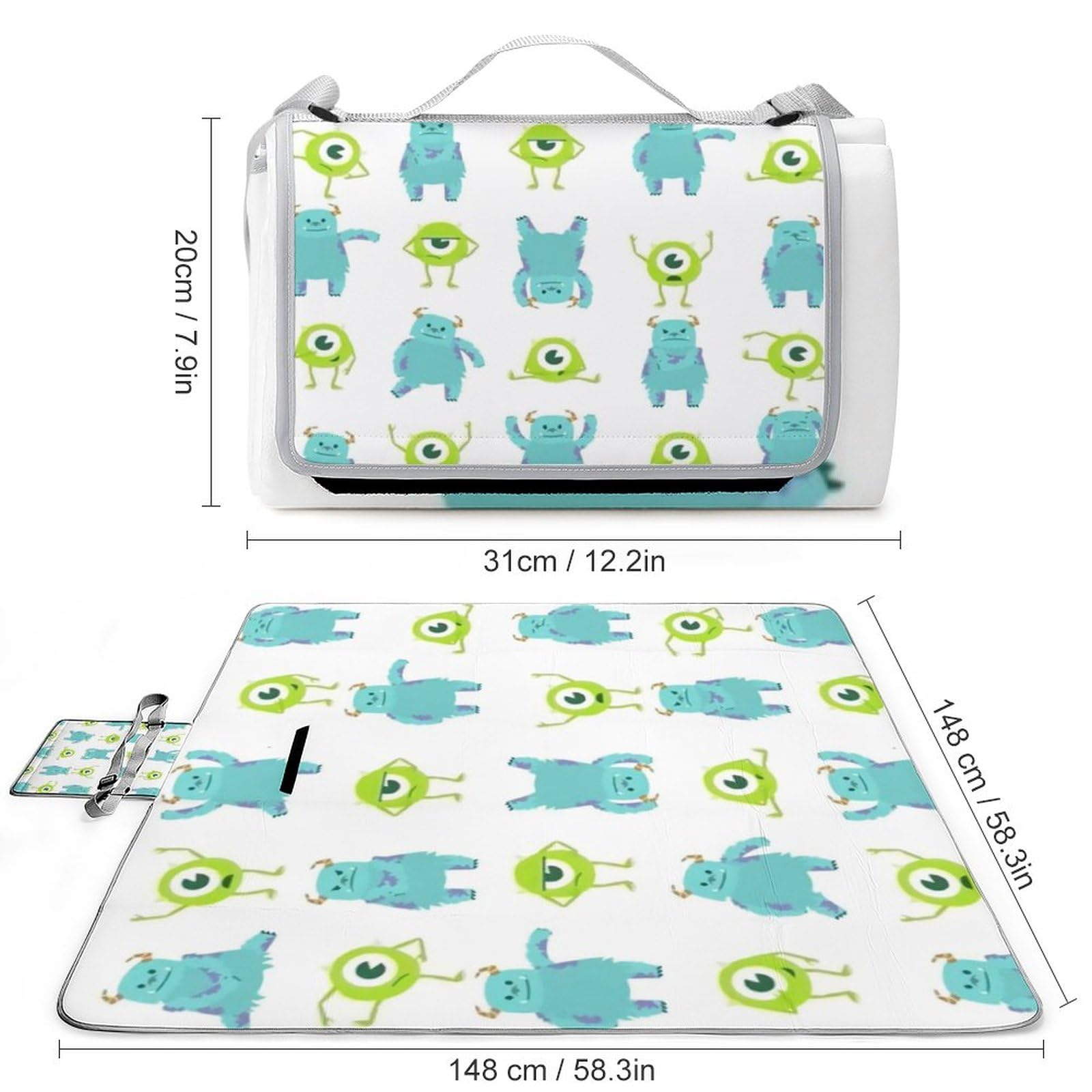 Amazon.co.jp: モンスターズ・インク レジャーシート 厚手 ピクニック 