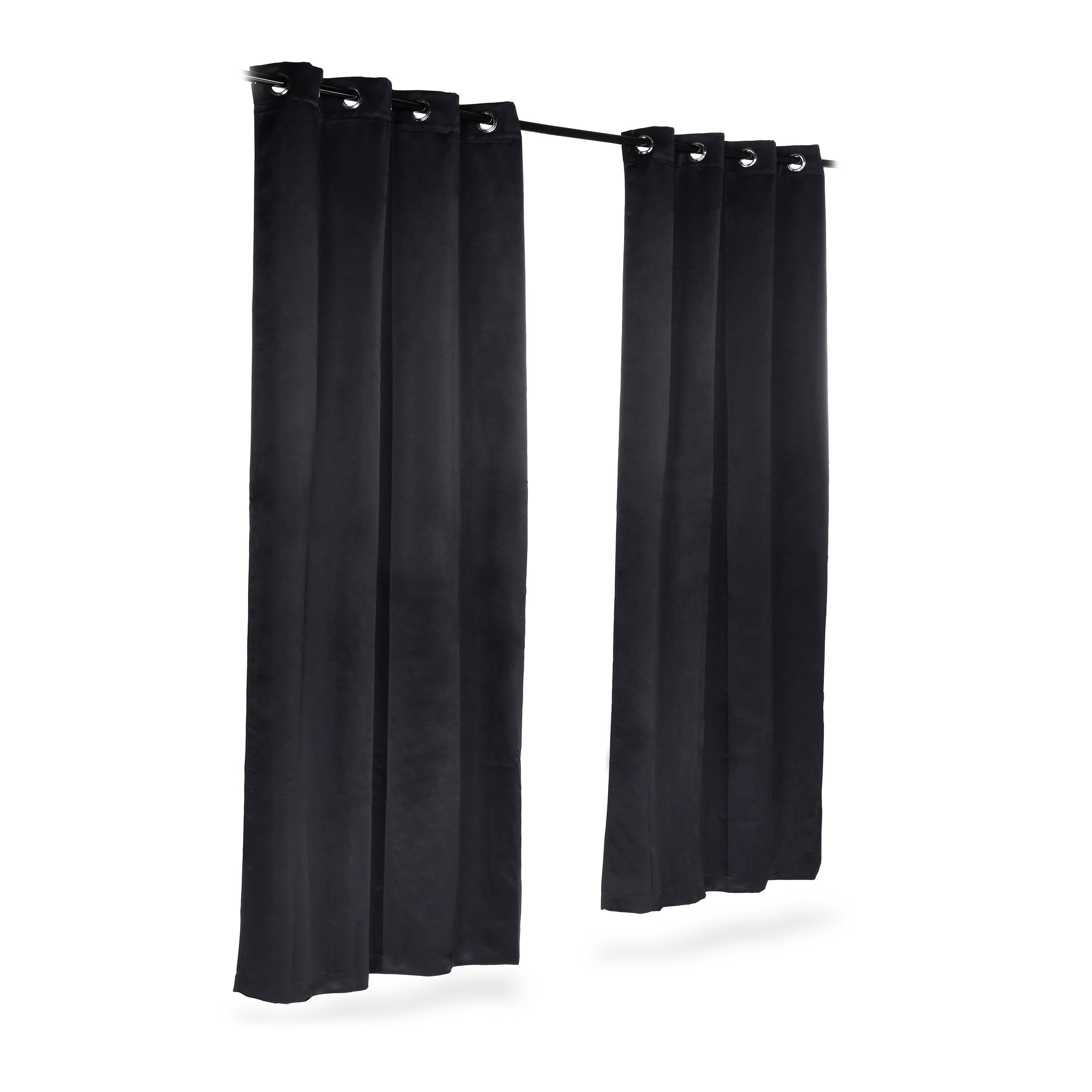 Rideaux occultants pour chambre lot de 2 noir Relaxdays pour des nuits paisibles