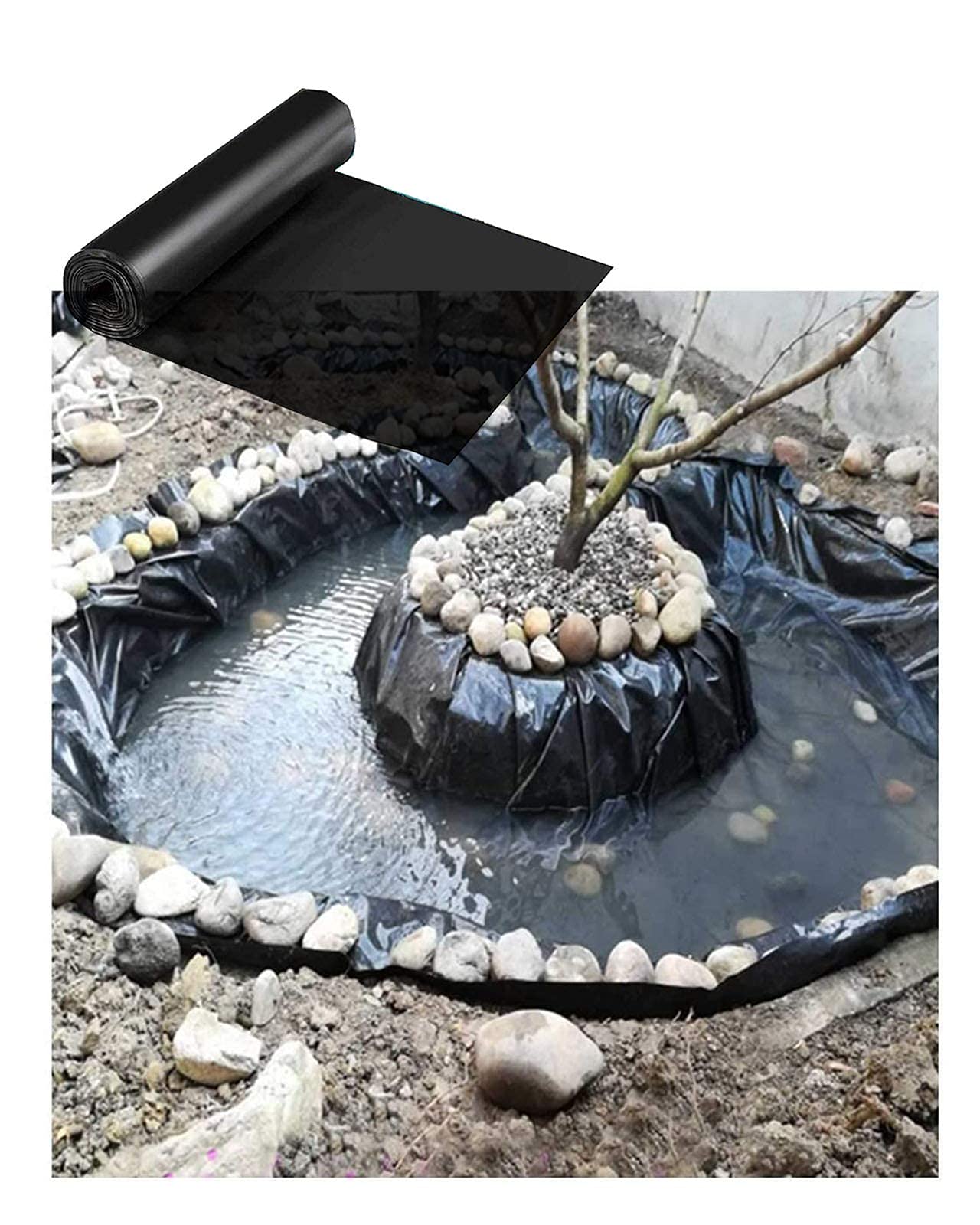 Wytrzymała wkładka do stawu HDPE 8 mil, trwała gumowa wkładka do stawu dla solidnej ochrony, 3 x 3 m, 3 x 8 m, 4 x 6 m, 4 x 8 m, 5 x 5 m, idealna do budowy i konserwacji stawu 12 x 20 m