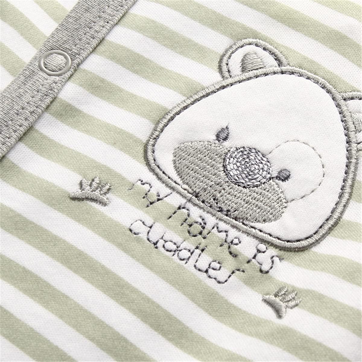 Baby Boys Girls Footies One-Piece Romper Long-Sleeve Jumsuit Cotton Newborn Clothes Set 4-Pack, Baby Pajamas - Image 7