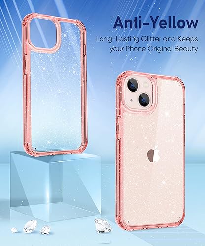Miniatura 3 de MIODIK Funda compatible con iPhone 13, con protector de pantalla + protector de lente de cámara, funda protectora transparente con purpurina a Negro
