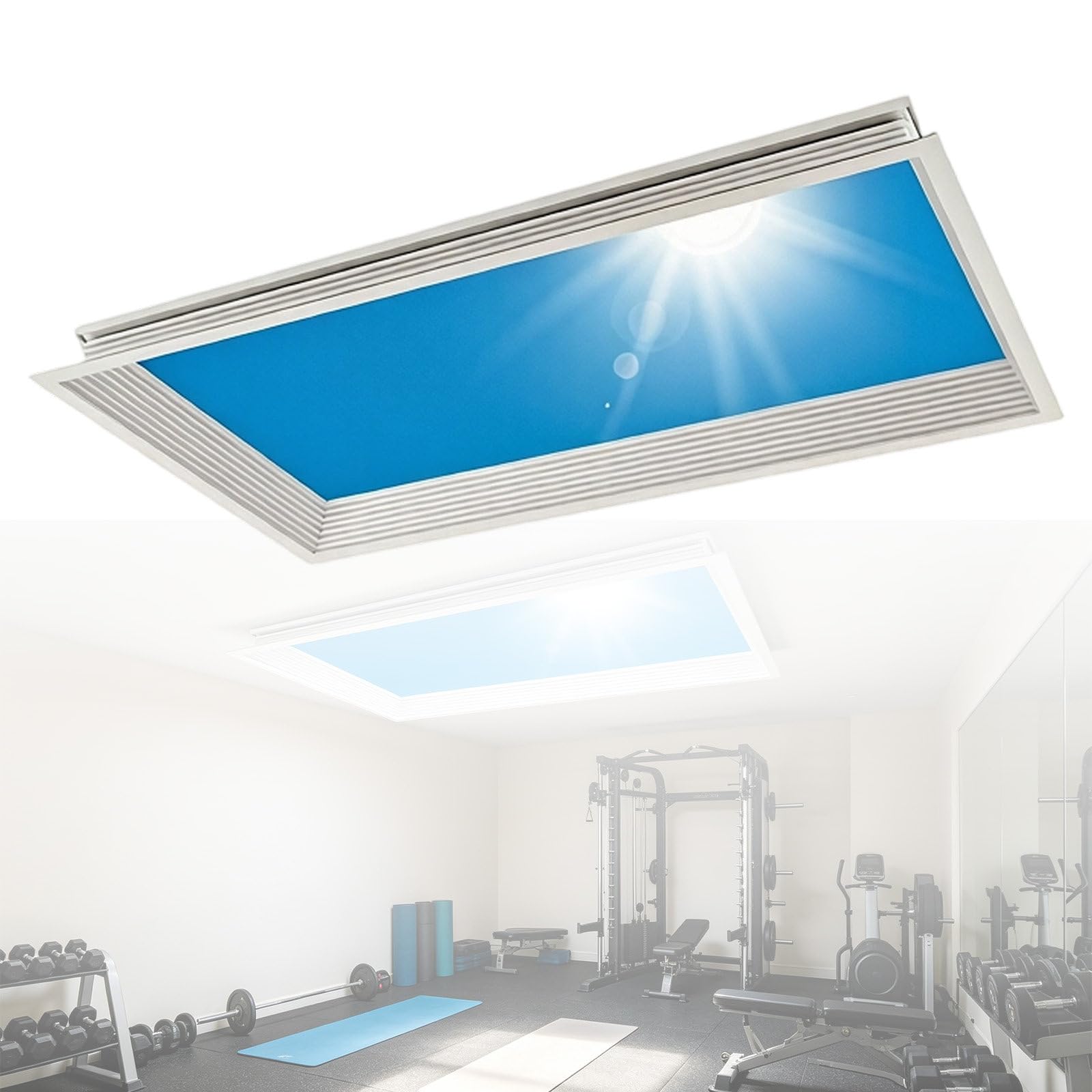 Plafonnier bleu ciel encastré 60x120 en aluminium pour sous-sol et salle de bain