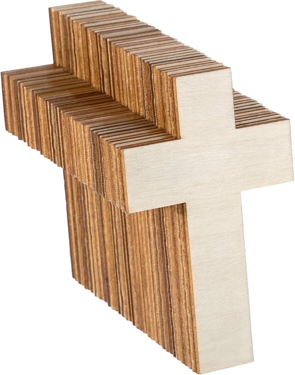 Cliths 36 Pieces Blank Wood Cutouts Unfinished Cross Shaped Wooden Pieces for DIY Arts Craft Project, Decoration, Gift Tags-picture-20