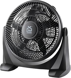 EXTRASTAR Ventilateur sur pied 45 cm avec 3 vitesses réglables, orientation 180°, design compact pour maison et bureau