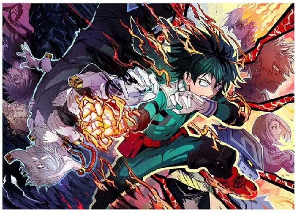 ERUZO 5D Diamond Painting Cross Stitch My Hero Academia Painting Japanese Anime Art Art Home Wall Decoration 40x40cm