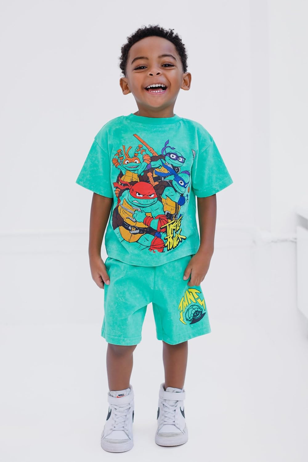 Teenage Mutant Ninja Turtles T-Shirt and French Terry Shorts Outfit Set Toddler to Big Kid Sizes (2T - 10-12) - Image 2
