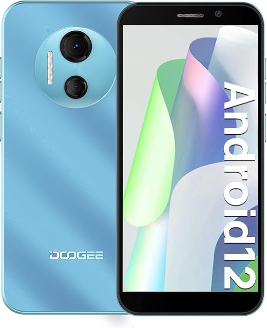 DOOGEE X97 Pro Mobile Phones Sim Free Unlocked, Android 12 Smartphone, 4GB + 64GB, Octa-Core, 4200mAh, 6.0'' HD+ Display, 3-Card Slots, Dual SIM Smartphone, 12MP+5MP Camera, NFC/OTG/Face ID - Blue
