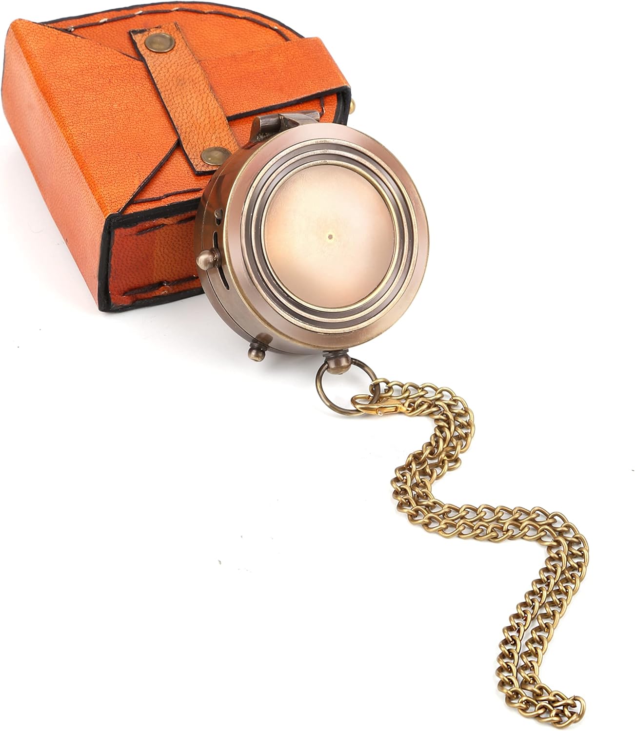 Be Strong and Courageous Compass with Authentic Leather Pouch, Best for Hiking, Camping, Adventures Also Use for Gift Birthday, Graduation Day, Religious and Baptism for Her