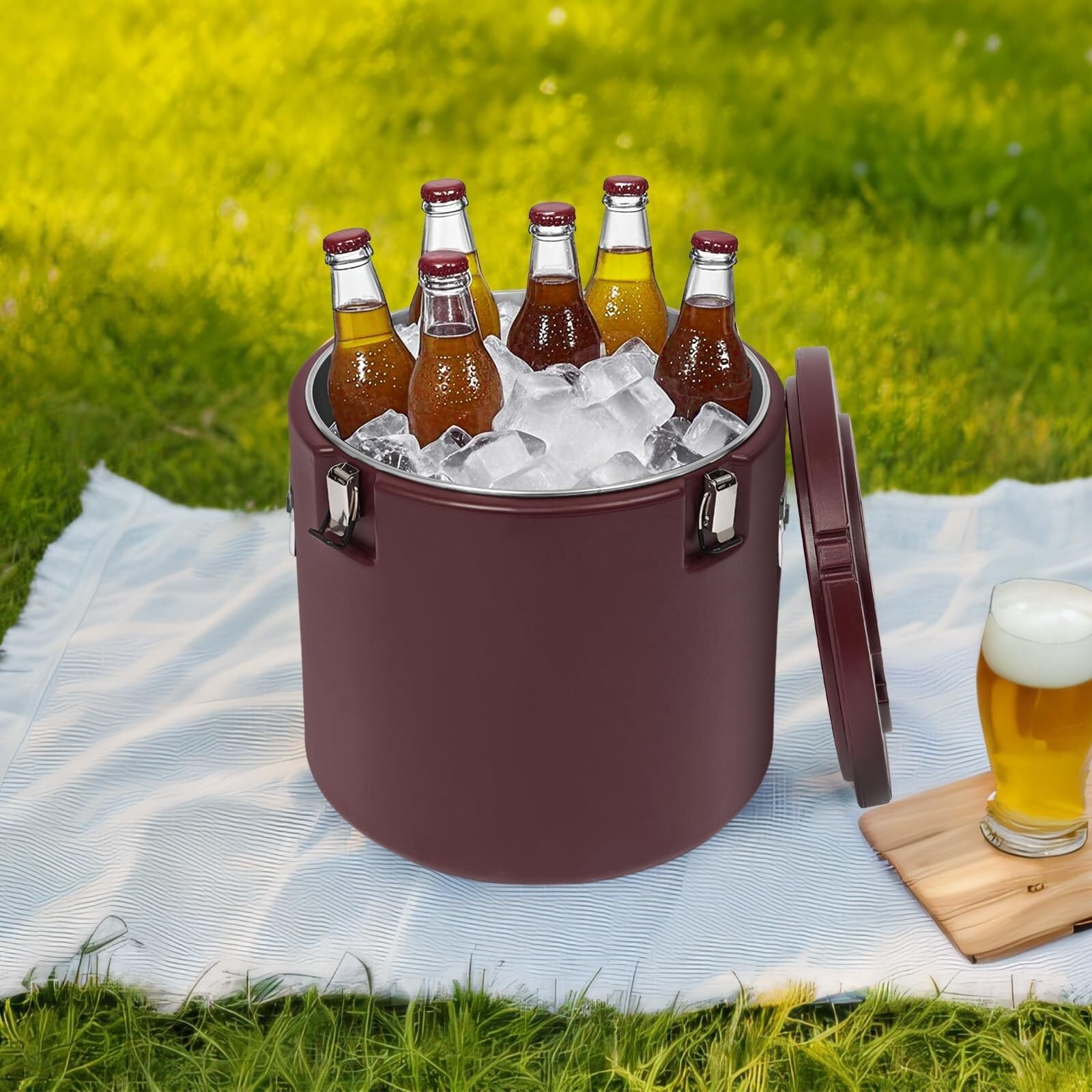 Réchauffeur de Nourriture Commercial for Portable Chaud et Froid Seau a glacon | Récipient à soupe isolé de grande capacité, for cantine de restaurant