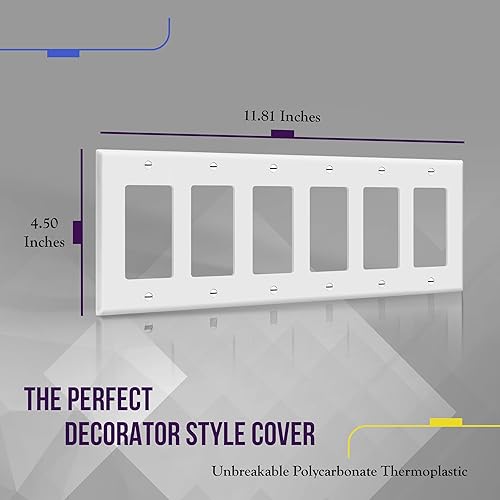 Miniatura 2 de Enerlites decorador de policarbonatoGFCI, tamaño estándar, irrompible, Blanco, 8836-W