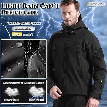 Men's Tactical Softshell Suit, Fleece-Lined Jacket and Trousers Set