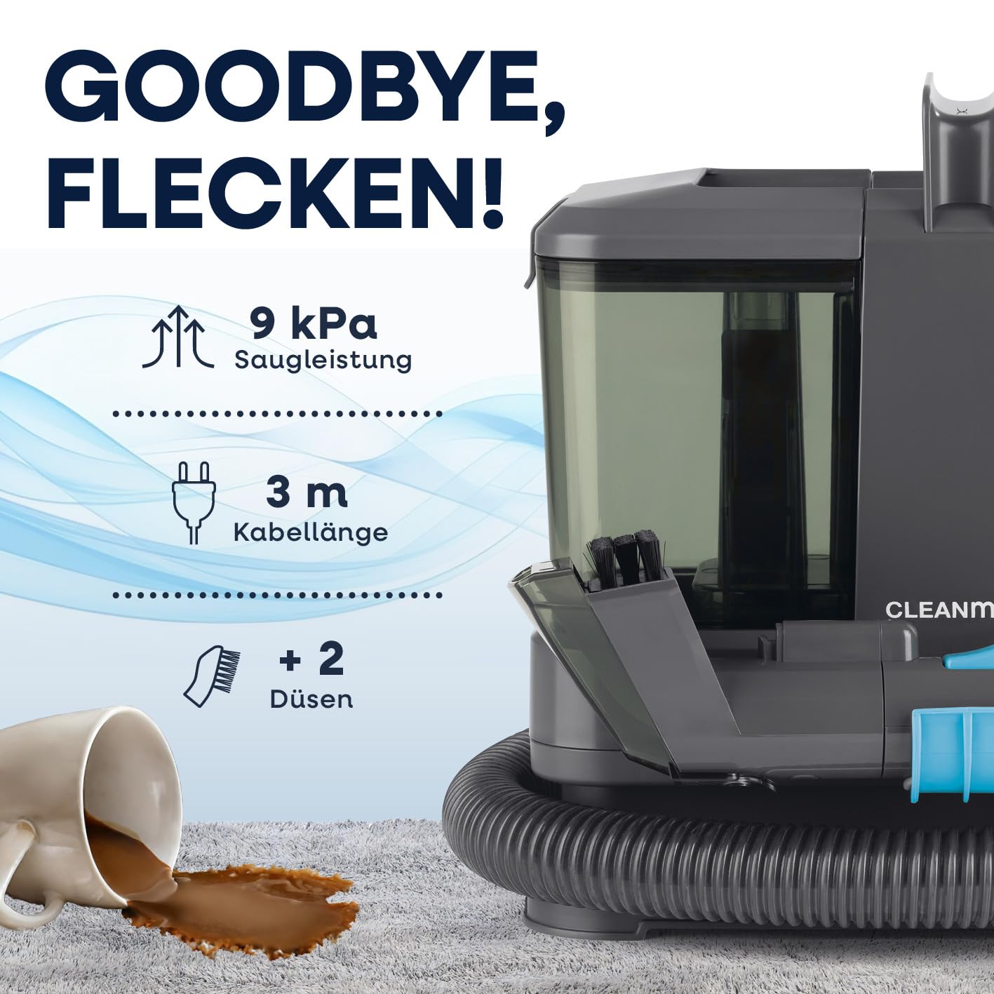 CLEANmaxx Kompakt Polsterreiniger Gerät 330W – Bild 2