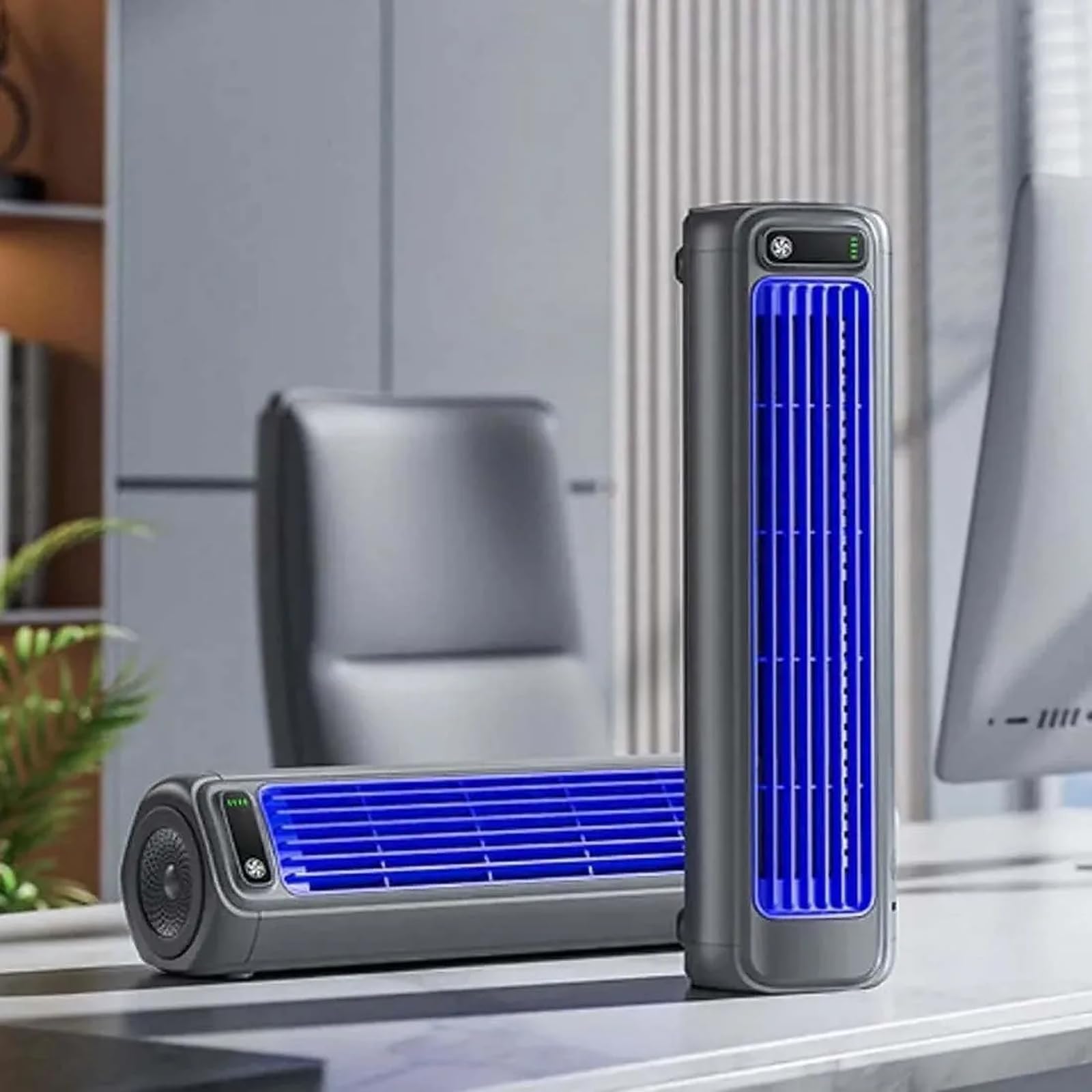 Acondicionador de aire portátil, ventilador de refrigeración recargable por USB con 3 velocidades, uso en pared o sobre mesa, unidad de enfriamiento silenciosa para dormitorio, hogar u oficina