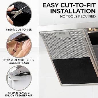 47 x 57cm Cut to Fit Activated Charcoal Extractor Fan Filters