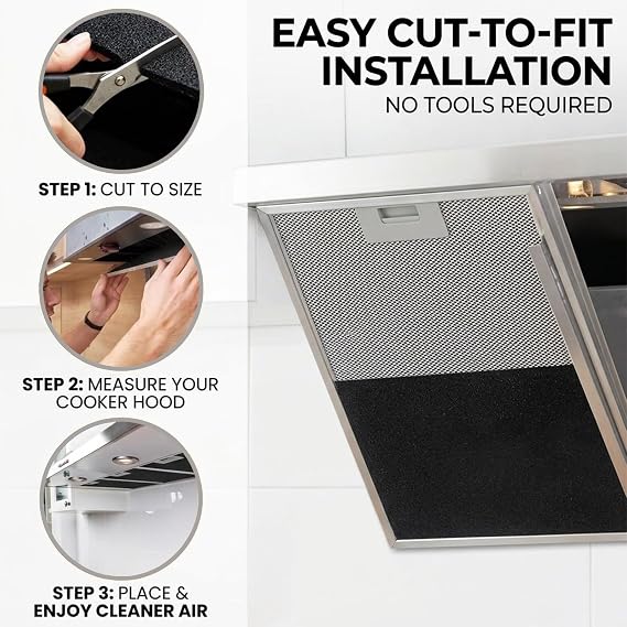 47 x 57cm Cut to Fit Activated Charcoal Extractor Fan Filters