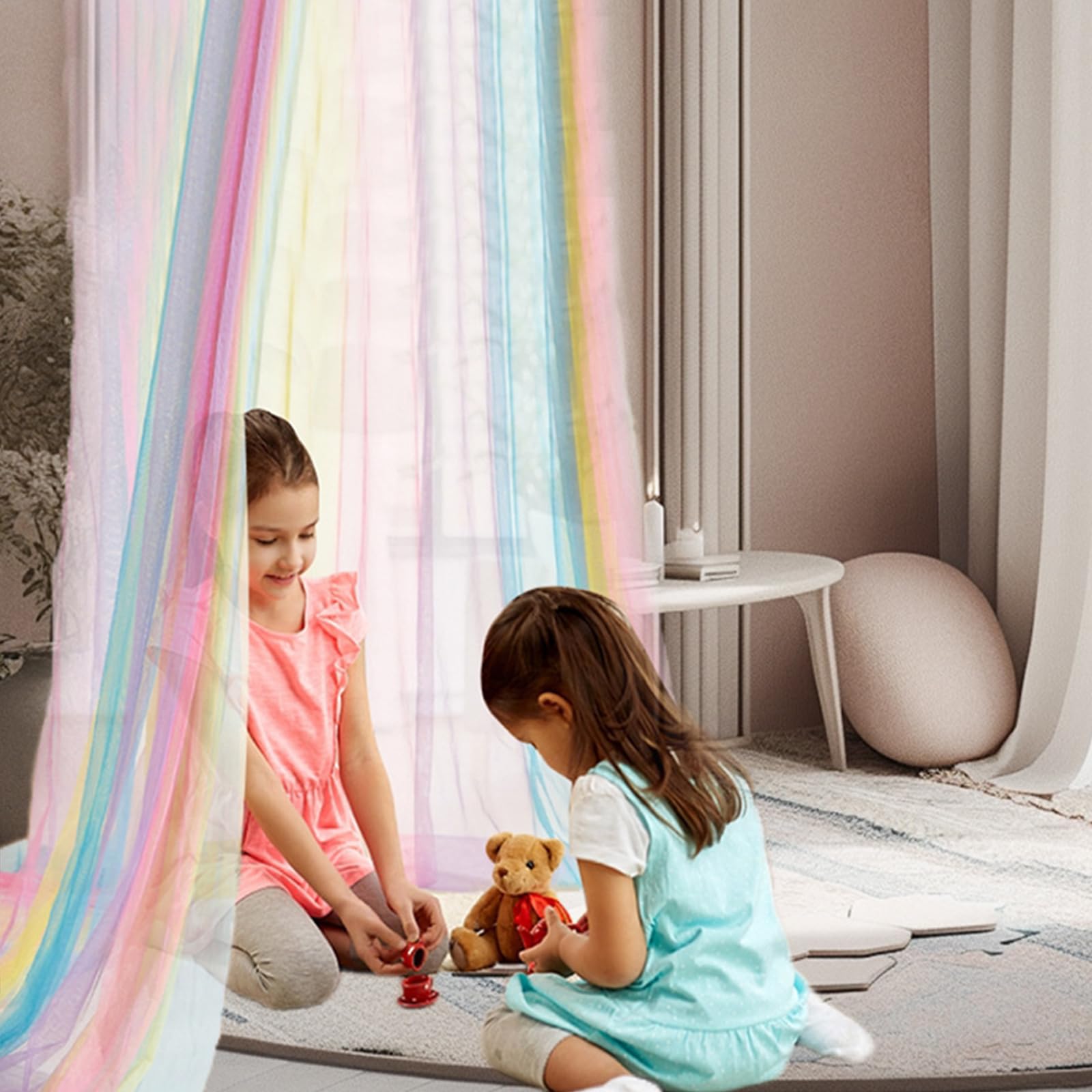 Zanzariera Letto, Zanzariera Letto Matrimoniale Quadrata, Baldacchino per Letto Arcobaleno, Zanzariere Sospese è Adatto a Letti Singoli e può Essere Utilizzato all'esterno o all'interno da Letto