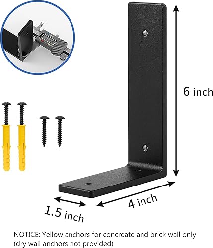 Miniatura 2 de PICESA 6"x 4"Shelf Brackets,L Shelf Brackets, die-castFormation, Vertical Angle, Premium Alloy Metal Heavy Duty Shelf Bracket, high Strength