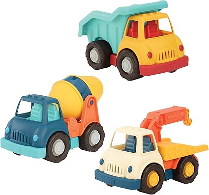 Amazon Com Wonder Wheels By Battat Dump Truck Tow Truck Cement Truck Toy Truck Combo Set For Toddlers Age 1 Up 3 Pc 100 Recyclable Yellow Toys Games