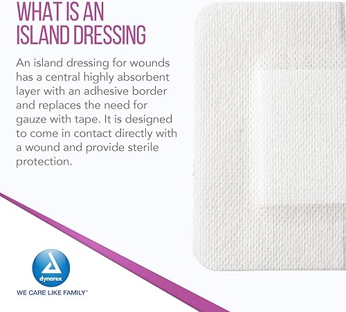 Miniatura 3 de Dynarex Apósitos para islas – Apósitos estériles, para heridas o ampollas, empaquetados individualmente, vendaje altamente absorbente, borde