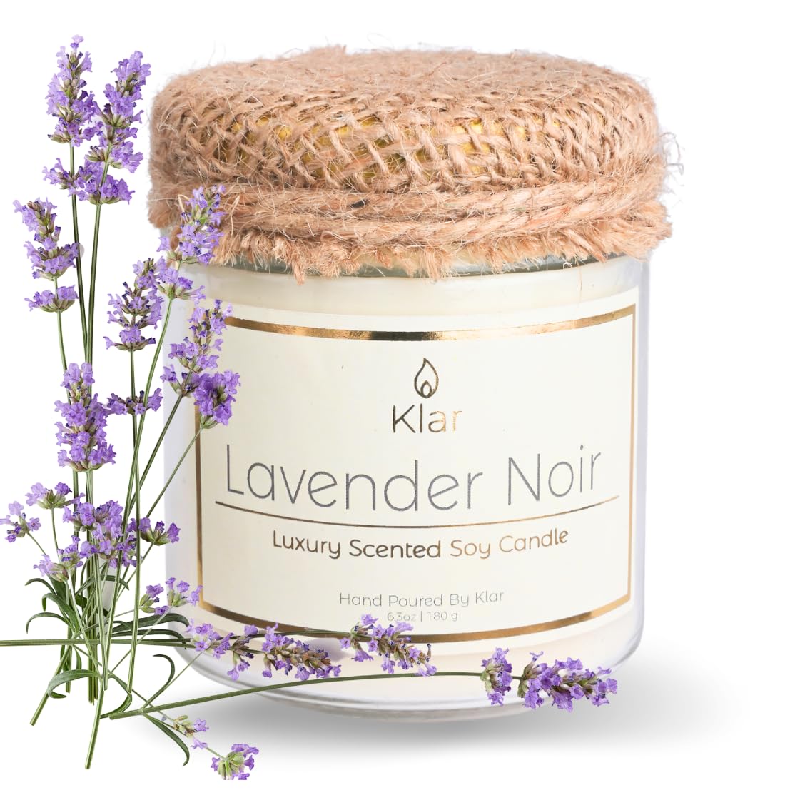 Klar Luxury Scented Soy Candle | Pack of 1 | Lavender Noir