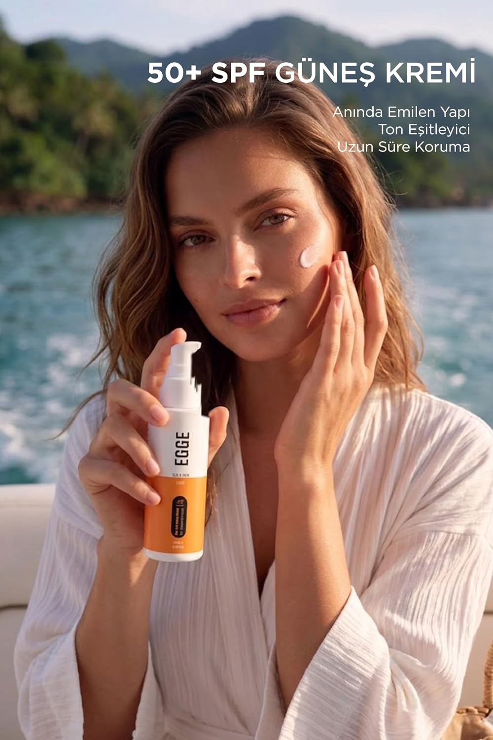 EGGE Yoğun Korumalı Tüm Ciltler için Sun Skin Care SPF 50+ Yüz ve Vücut Güneş Kremi 100 ml