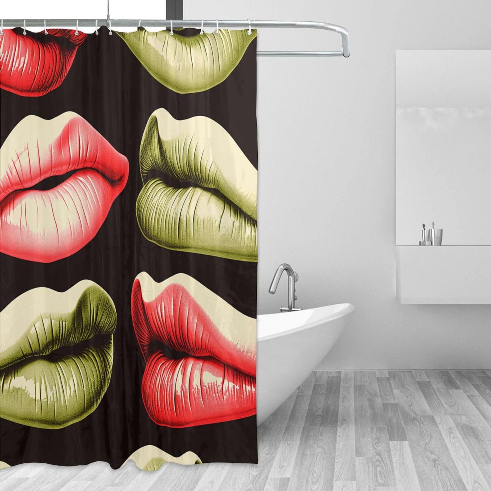 Rideau de douche imperméable anti-éclaboussures, tissu dense 183x183cm pour sol toujours sec