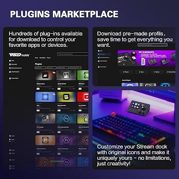 Treaslin N3 Programmable Stream Controller Deck with LCD Keys&Knobs-Custom Macro Keypad for Streaming(OBS,Twitch,YouTube),Content Creation (Adobe)&Gaming-Win&Mac