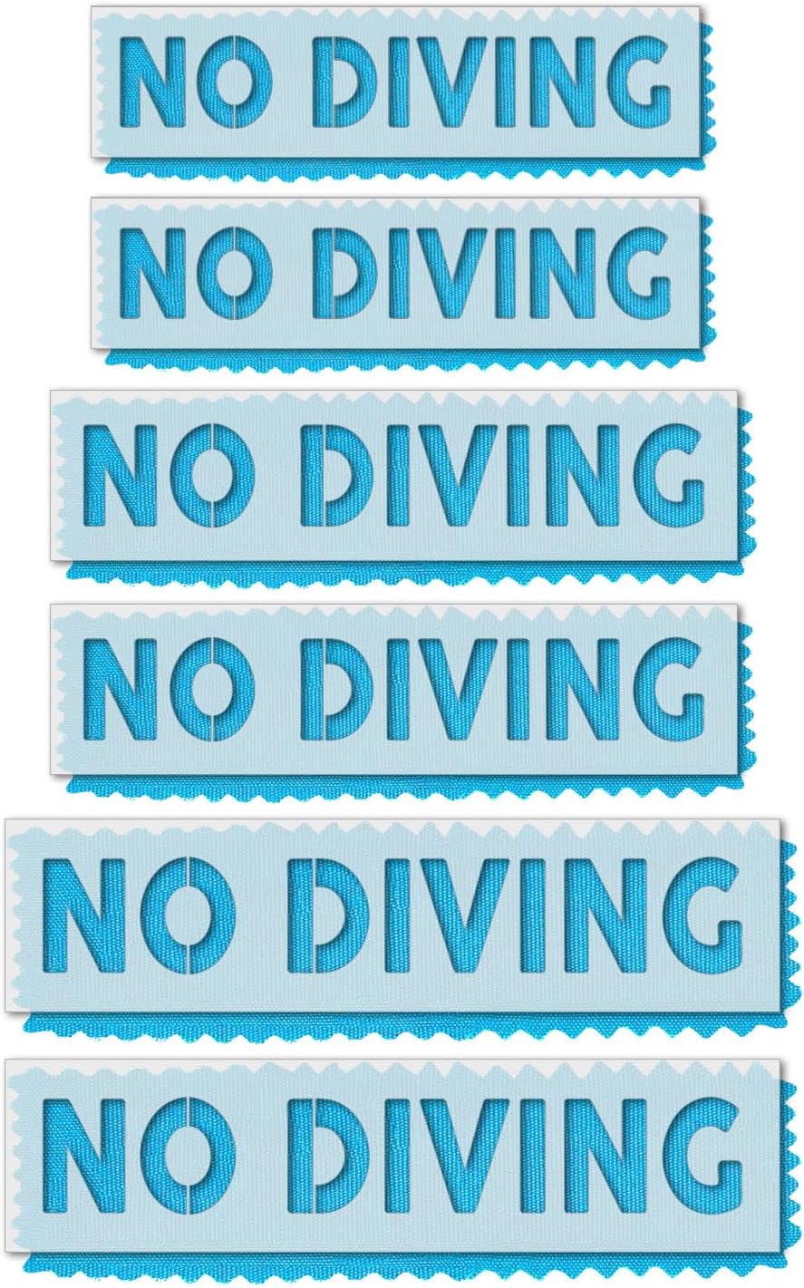 Stencil Stop No Diving Sign Stencil - 6 Pack (2", 3", and 4", 2 Each) | Reusable Stencils for Painting on Wood, Walls & Rocks | Durable 14 Mil Mylar Plastic | Perfect for DIY Projects and Crafts