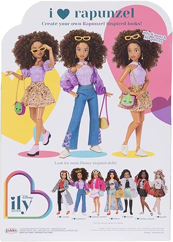 Miniatura 7 de Disney ily 4EVER Dolls Rapunzel de 11.5 pulgadas de alto con 13 puntos de articulación, dos trajes completos para mezclar y combinar y anillo de