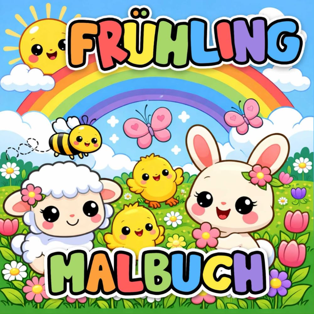 Ich liebe den Frühling: Malbuch für Kinder mit niedlichen Frühlingsmotiven, großen einfachen Formen und klaren Linien – ideal für Kleinkinder und Vorschulkinder