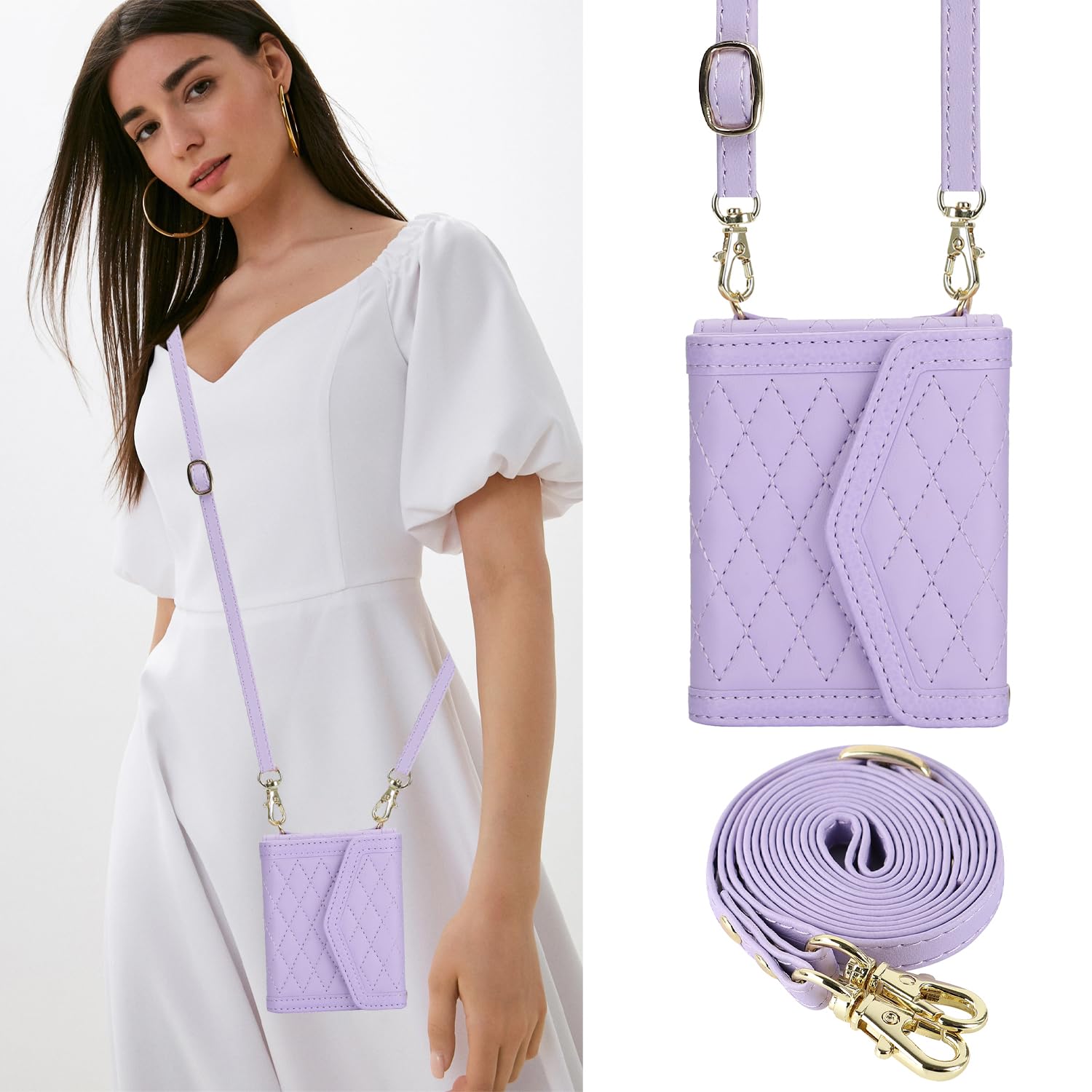 Asuwish Phone Case For Motorola Razr Plus 2024/Moto Razr 50 Ultra Wallet Cover With RFID Blocking Crossbody Wrist Strap Stand Credit Card Holder Purse - View #6