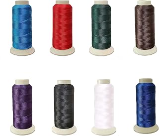 Eastern Fashional Life Heavy-Duty Size T70 #69 Bonded Nylon Sewing Thread - 1500 Yard Spool(Black& White& Purple& Deep Blue& Deep Green& Brown& Claret& Sky Blue)