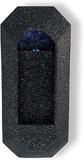XBrand 23.3" Black Resin Wall Fountain with LED Light & 250LPH Pump - Indoor/Outdoor Water Feature