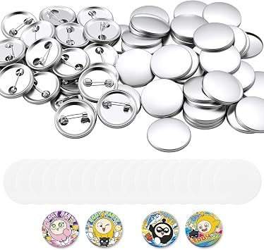 VEVOR Button Blanks 200 Pieces 58 mm for Button Machine with Safety Pin