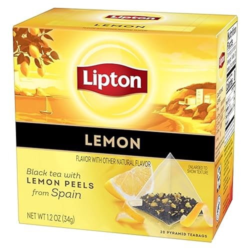 Miniatura 4 de Lipton Té negro limón, bolsas de té piramidal, bolsitas de té saborizadas para una taza de té refrescante, 20 bolsas de té en total