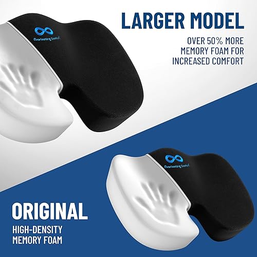 Miniatura 46 de Everlasting - Cojín para silla de oficina - Cojín para aliviar el dolor de coxis y nervio ciático 08. Azul