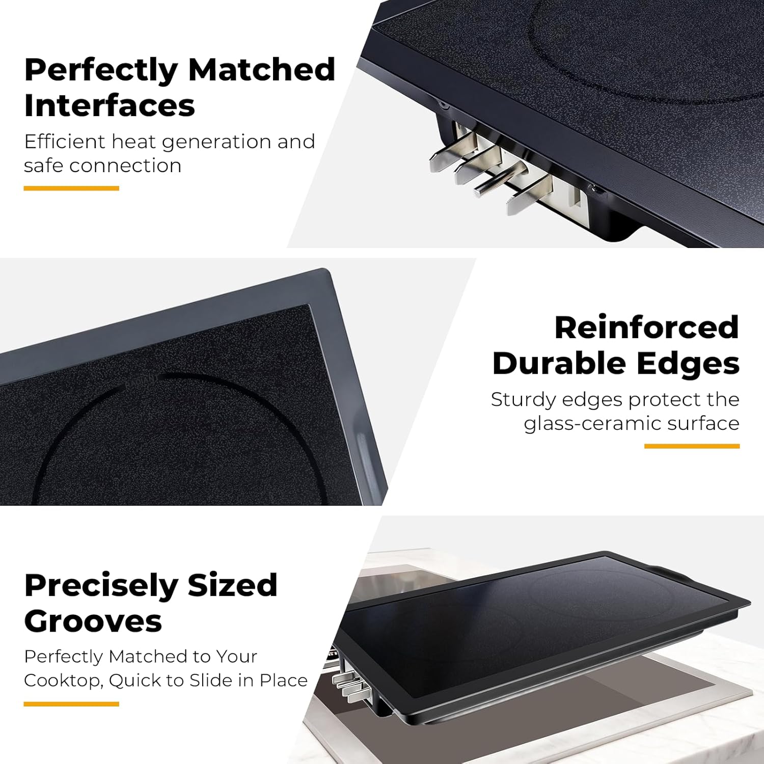 New Radiant Cartridge A122B Replacement for Jenn Air Cooktop Replacement Parts, Black JEA8120ADB Stove Cartridge Assembly with Ceramic Glass Surface, Easy to Clean, 2000W & 1200W Dual Heating