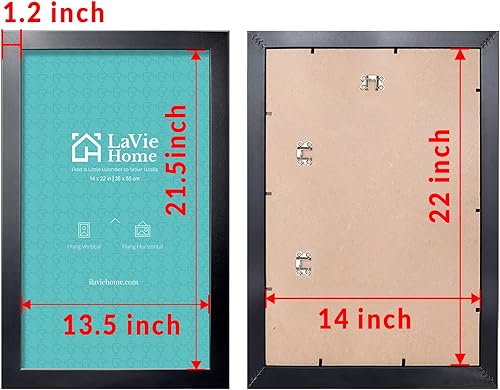 Vista 235 de LaVie Home - Portarretratos de 18 x 24 pulgadas, fotos de 16 x 20 pulgadas con paspartú, de 18 x 24 pulgadas sin paspartú, plexiglás pulido, Negro