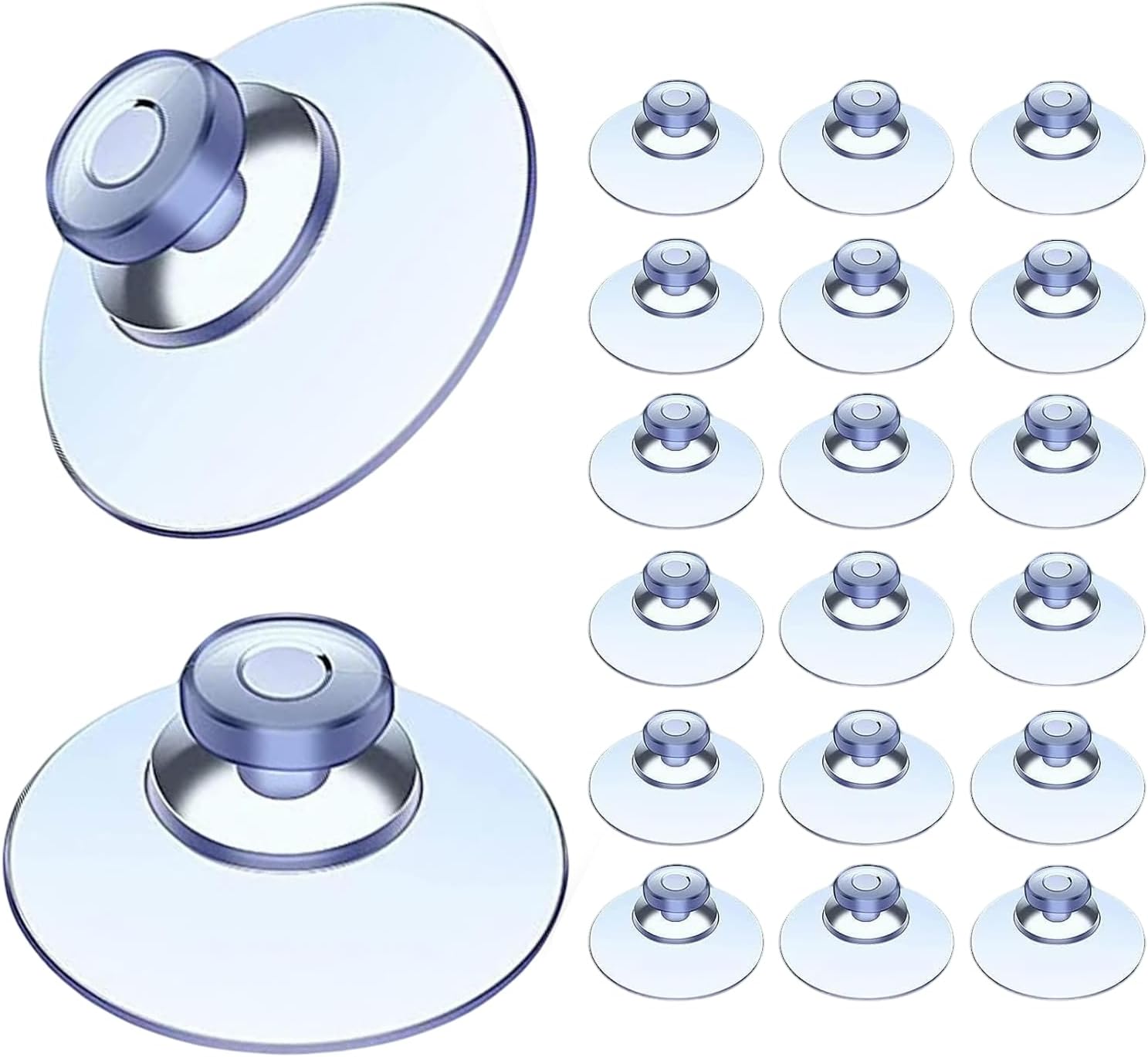 20Pcs Suction Pads for Glass Table,2cm Mini Window Table Small Suction Cups Pads Suckers for Glass Top,Clear Round Mushroom Head Suctions Pad for Kitchen Clean Wall Smooth Tile Bathroom Mirror Outdoor