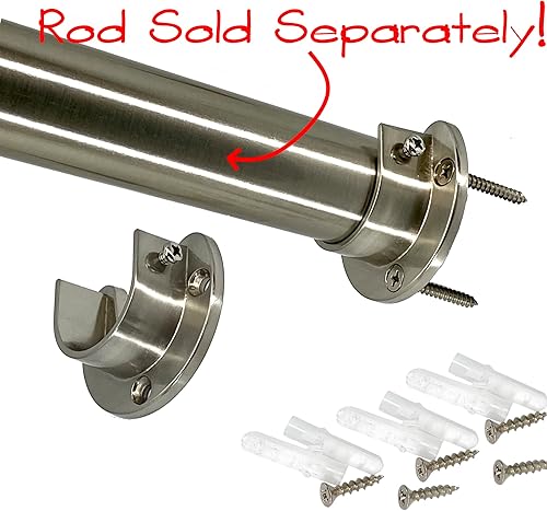 Miniatura 4 de Barra redonda resistente para armario de 72 pulgadas de diámetro, 1.260 in de diámetro, poste de ropa de níquel satinado, paquete de 2