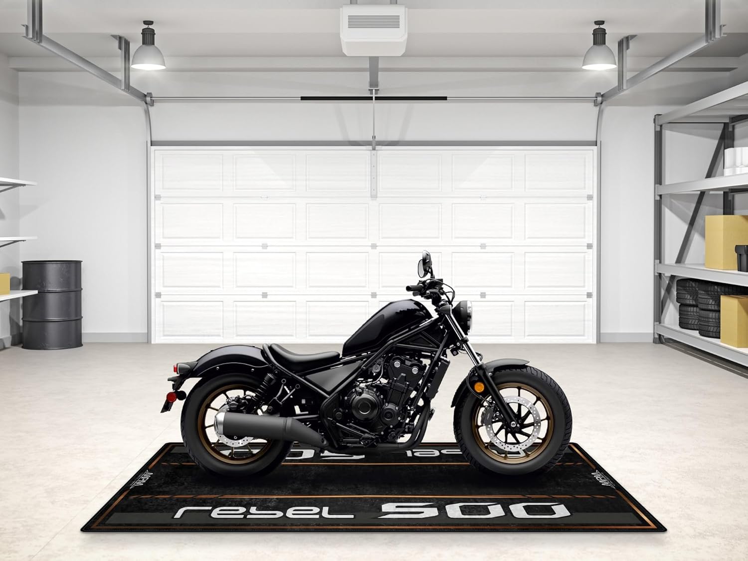 Garage Mat for Rebel 500 Phantom Motorcycle Model, Parking mat, Pit Mat, Washable Non-Slip Garage and Showroom Floor Carpet (Pearl Black, Size 1: 86.6 x 39.4/220 x 100 cm)