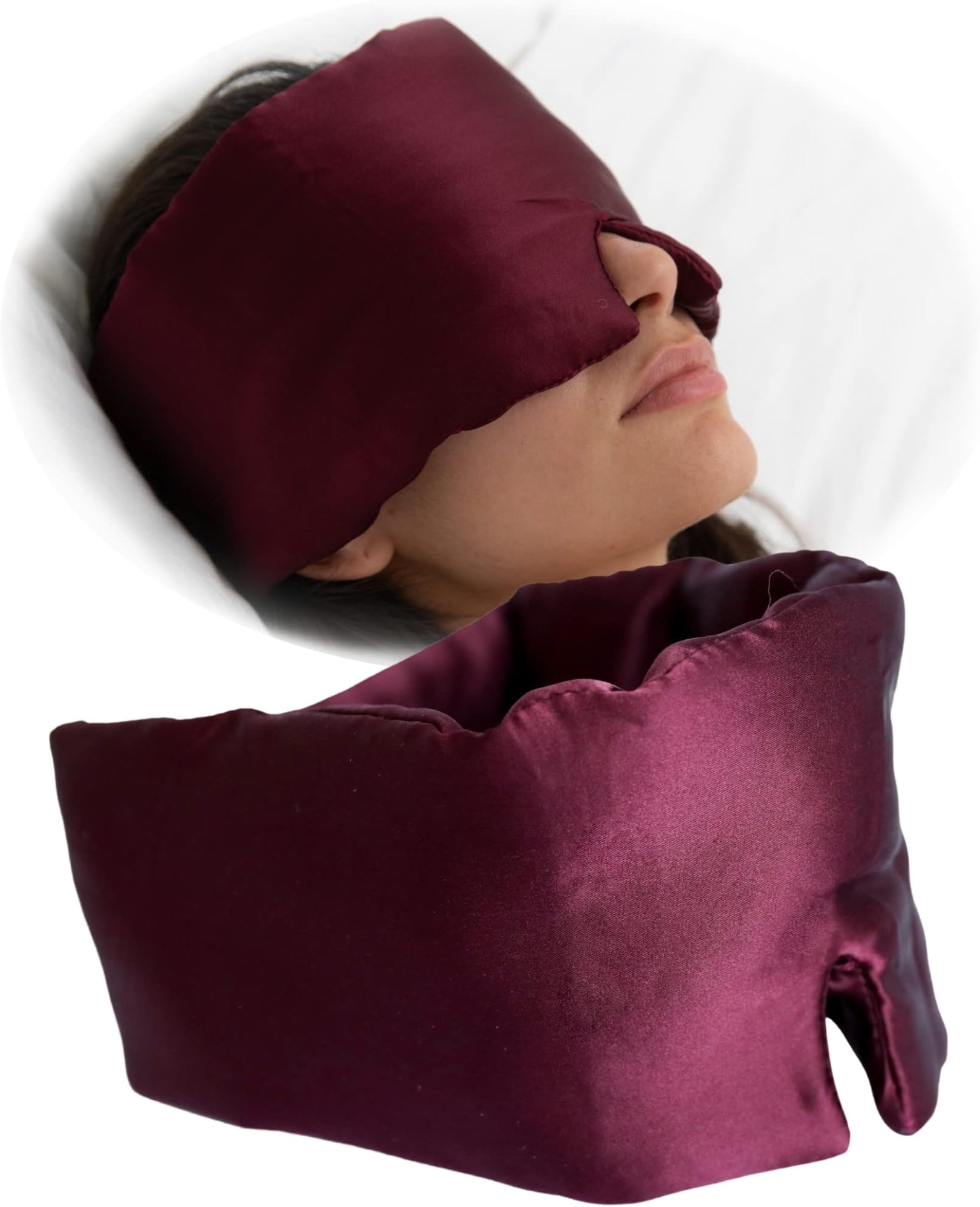 Vivida Lifestyle Natural Silk Blackout Sleep Eye Mask - 100% Light-Blocking with Ultra Soft Skin-Friendly Fabric - Universal Fit with Adjustable Comfortable Strap for Men, Women & Kids, Burgundy Berry