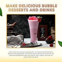 Vista 132 de Fanale Perlas de Boba Reventadoras de Fresa y Mango, Veganas, Sin OMG, Sin Gluten, Sin Grasa, Perfectas para Té de Burbujas, Batidos, Helados