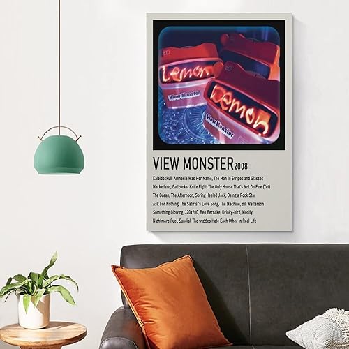 Miniatura 5 de MALOOS Póster de 3 lienzos con diseño de demonio de limón y vista al monstruo para pared, pintura artística decorativa, sala de estar, dormitorio,