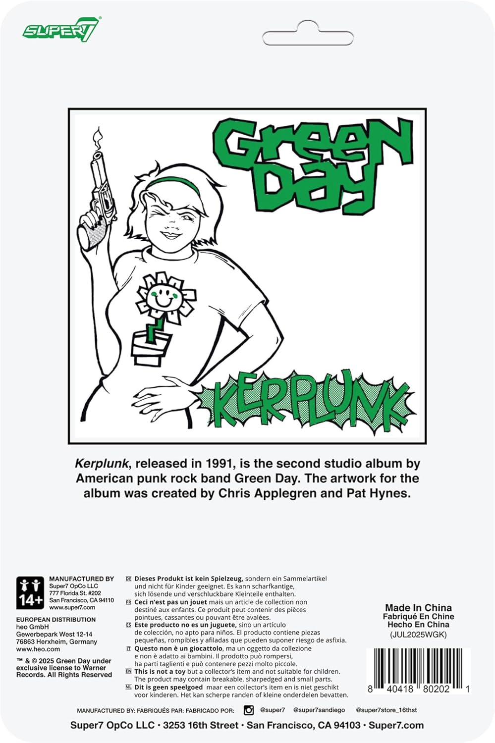 Super7 Reaction Figure Green Day Kerplunk Girl - 3.75" Green Day Action Figure with Accessory - Classic Punk Rock Collectibles and Retro Toys
